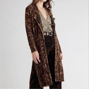 Free People Long Tiger Cardigan